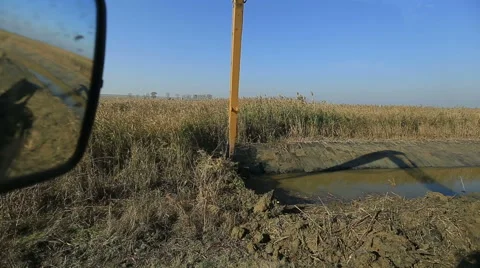 Terrain being pushed to other side by a bulldozer. Stock-Footage 66546002