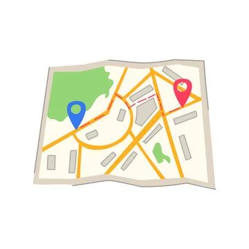 Terrain map cartoon vector illustration Illustrazione stock