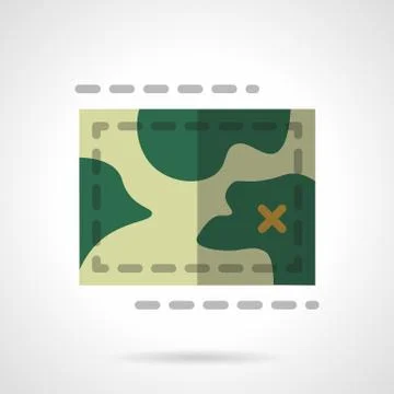 Terrain map flat color design vector icon Stock Illustration