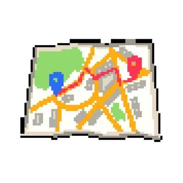 Terrain map pixel art vector illustration 스톡 일러스트