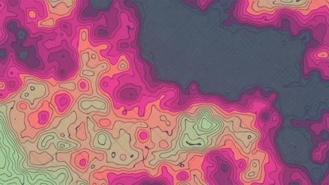 Terrain map on a sheet of cardboard. 3D rendering loop animation HD Stock Footage 164211668