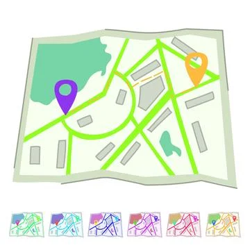 Terrain map vector cartoon graphic 库存插图