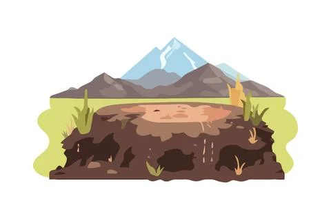 Terrain with mountains Stock Illustration