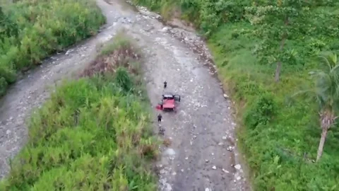 The terrain traversed in the durian harvesting process is very challenging Video stock 239031749