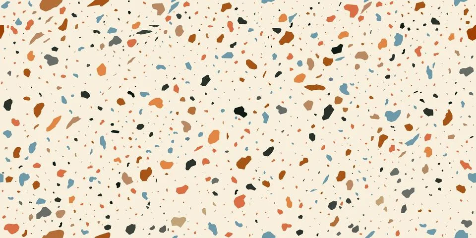 Terrazo mosaic tile pattern, terazzo marble floor Stock Illustration