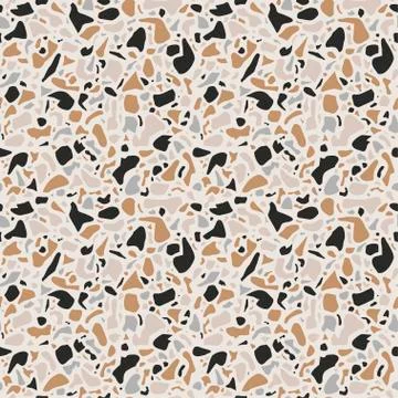 Terrazzo background texture. Vector seamless pattern. Natural stone, glass Stock Illustration