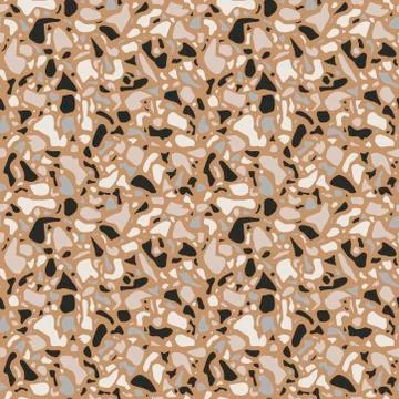 Terrazzo background texture. Vector seamless pattern. Natural stone, glass Illustrazione stock