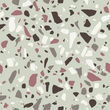 Terrazzo flooring pattern. Marble surface with colored pebble. Vector  Stock Illustration