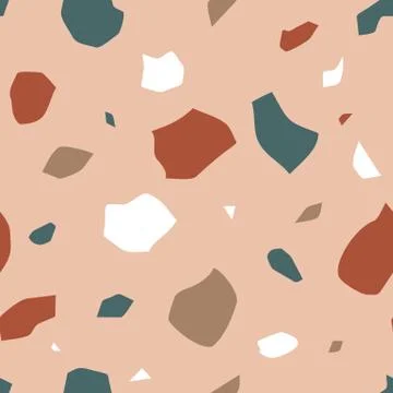 Terrazzo flooring seamless pattern. Classic Italian mosaic repeating background Stock Illustration