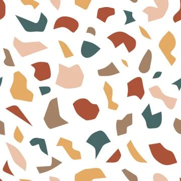 Terrazzo flooring seamless pattern. Classic Italian mosaic repeating background Illustrazione stock