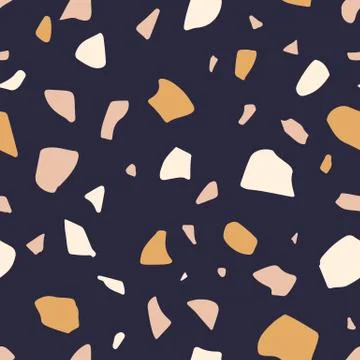 Terrazzo flooring seamless pattern. Classic Italian mosaic repeating background Stock Illustration
