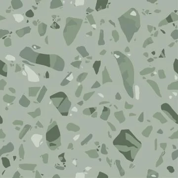 Terrazzo flooring seamless pattern. Green mosaic floor. Vector  Stock Illustration