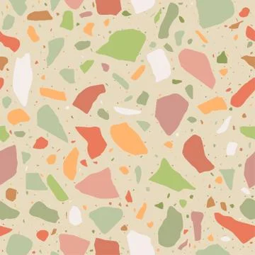 Terrazzo flooring seamless pattern. Marble mosaic background. Vector Stock Illustration