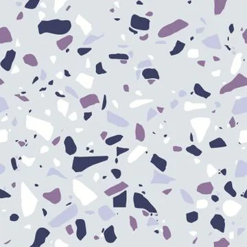 Terrazzo flooring, seamless pattern in pastel colors. Polished rock surface. Stock Illustration