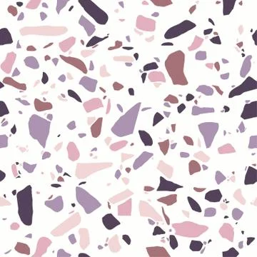 Terrazzo flooring, seamless pattern. Vector background. Stock Illustration