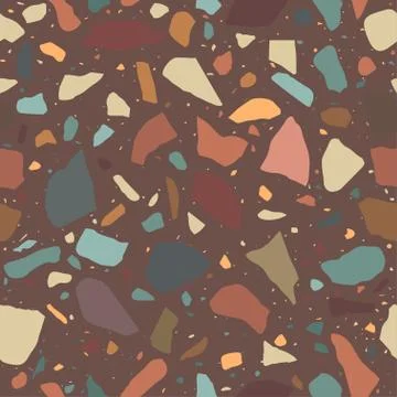 Terrazzo flooring, seamless pattern. Vector background. Stock Illustration