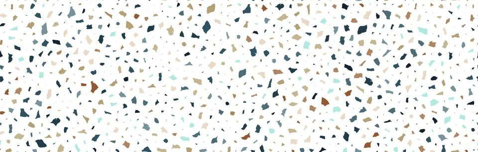 Terrazzo flooring seamless pattern. Vector realistic asphalt texture with Stock Illustration