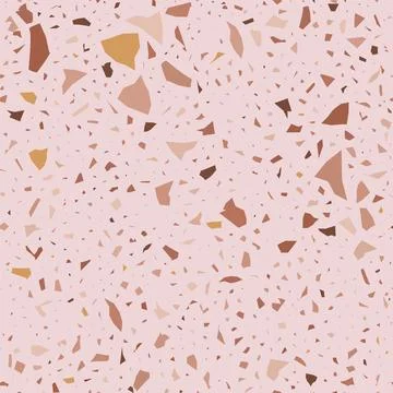 Terrazzo flooring seamless pattern. Vector realistic asphalt texture with Stock Illustration