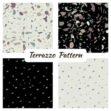 Terrazzo imitation seamless pattern background. Abstract vector texture design Stock Illustration