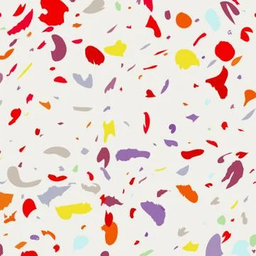Terrazzo imitation seamless pattern background. Abstract vector texture design Stock Illustration