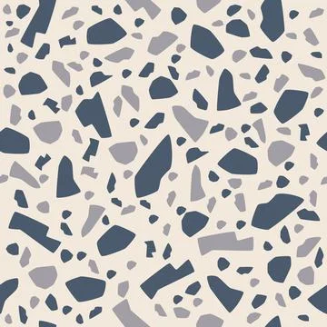 Terrazzo luxury texture style vector seamless pattern. Minimal Neutrals color Stock Illustration