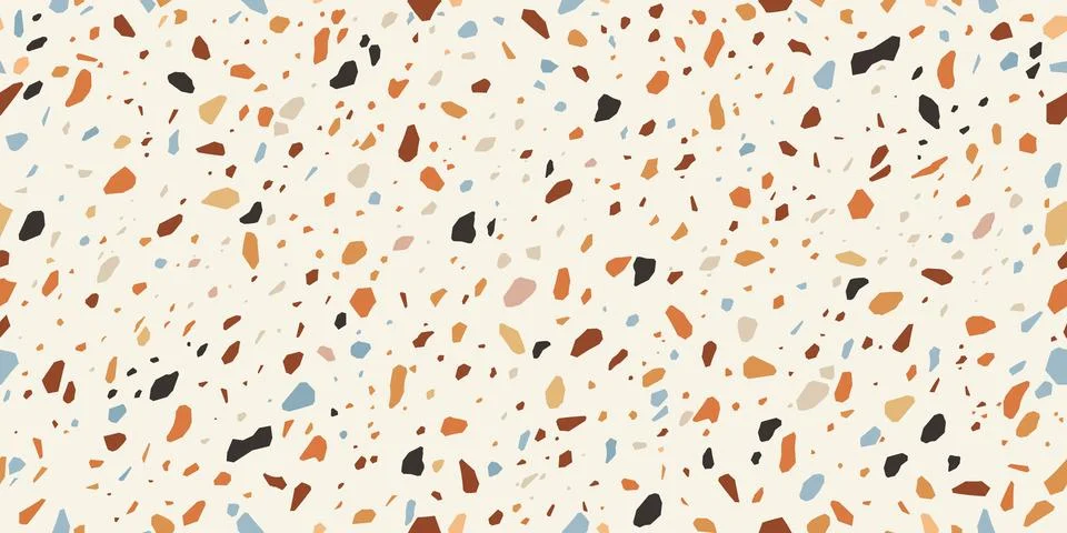 Terrazzo mosaic tile pattern, marble floor texture Stock Illustration