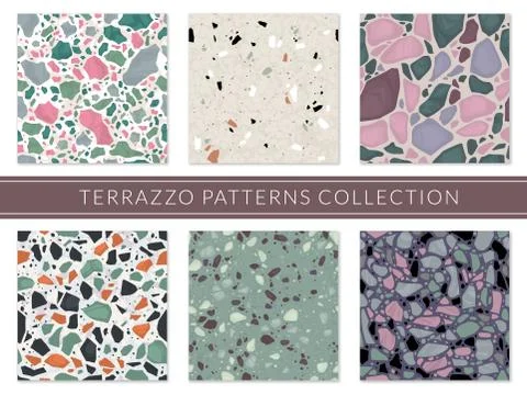Terrazzo pattern. Veneziano composite texture italian mosaic, granite flooring Stock Illustration