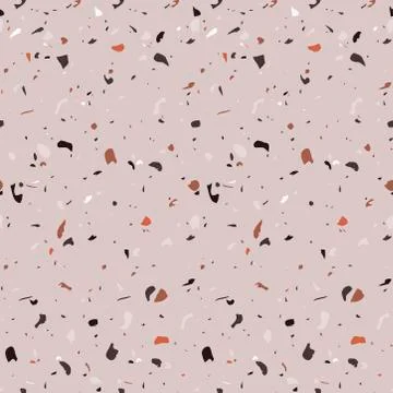 Terrazzo repeating seamless pattern. Texture composed of natural stone, glass Stock Illustration