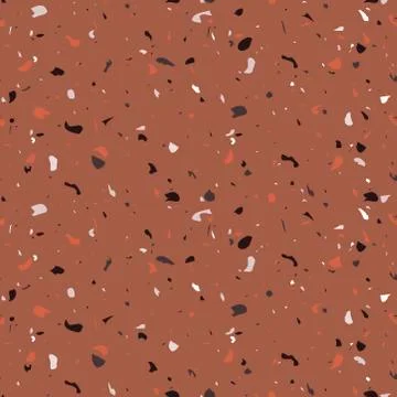 Terrazzo repeating seamless pattern. Texture composed of natural stone, glass Illustrazione stock