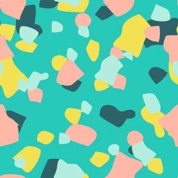 Terrazzo seamless pattern. Abstract mosaic. Summer Stock Illustration