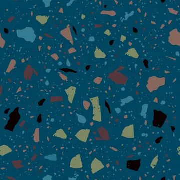 Terrazzo seamless pattern. Brown classic flooring Illustrazione stock