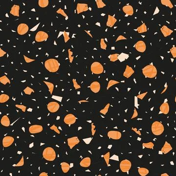 Terrazzo seamless pattern. Dark classic flooring t Stock Illustration