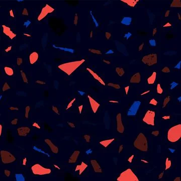 Terrazzo seamless pattern. Dark classic flooring t Stock Illustration