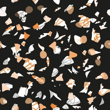 Terrazzo seamless pattern. Dark classic flooring t イラスト素材