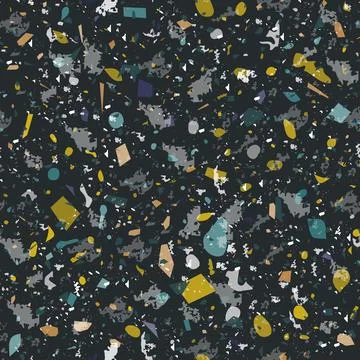 Terrazzo seamless pattern. Dark classic flooring t Stock Illustration