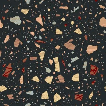 Terrazzo seamless pattern. Dark classic flooring t Illustrazione stock