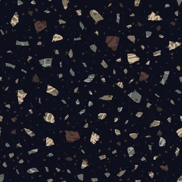 Terrazzo seamless pattern. Dark classic flooring t イラスト素材
