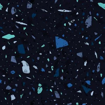 Terrazzo seamless pattern. Dark classic flooring t Stock Illustration