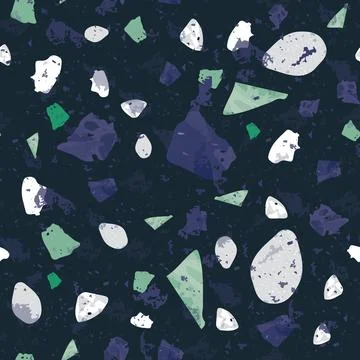 Terrazzo seamless pattern. Dark classic flooring t Illustrazione stock