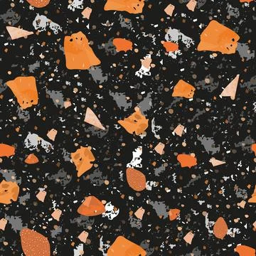Terrazzo seamless pattern. Dark classic flooring t Stock Illustration