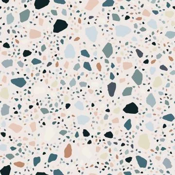 Terrazzo seamless pattern design. Marble wallpaper illustration Stock Illustration