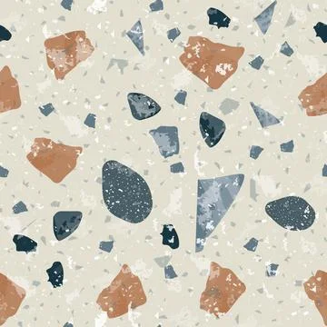 Terrazzo seamless pattern. Earthy classic flooring Stock Illustration