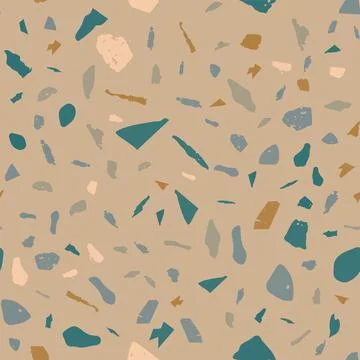 Terrazzo seamless pattern. Earthy classic flooring Stock Illustration