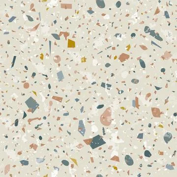 Terrazzo seamless pattern. Earthy classic flooring Stock Illustration