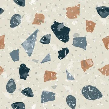 Terrazzo seamless pattern. Earthy classic flooring Illustrazione stock