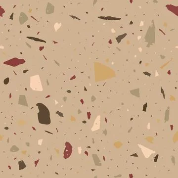 Terrazzo seamless pattern. Earthy classic flooring 스톡 일러스트
