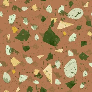 Terrazzo seamless pattern. Earthy classic flooring Stock Illustration