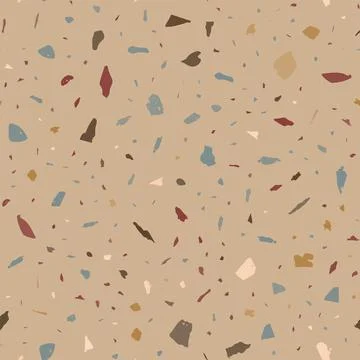 Terrazzo seamless pattern. Earthy classic flooring Stock Illustration