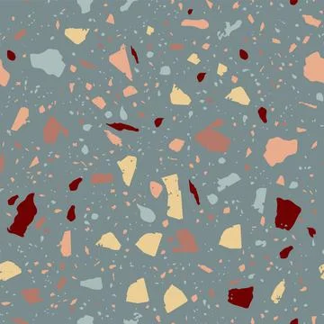 Terrazzo seamless pattern. Earthy classic flooring Stock Illustration