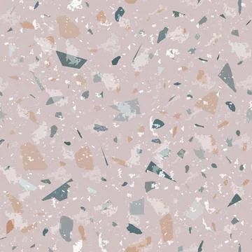 Terrazzo seamless pattern. Earthy classic flooring Stock Illustration